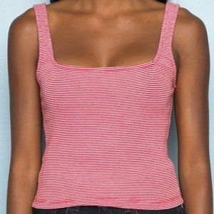 Brandy Melville Red and White Striped Tank Top
